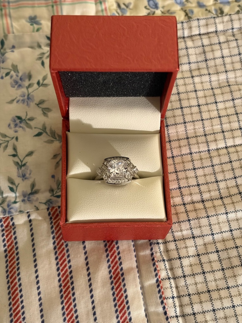 Berricle Sterling Silver Art Deco CZ Ring, Size 7